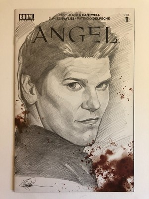 Sketch cover original art, Angel, David Boreanaz sketch by Dan Neidlinger