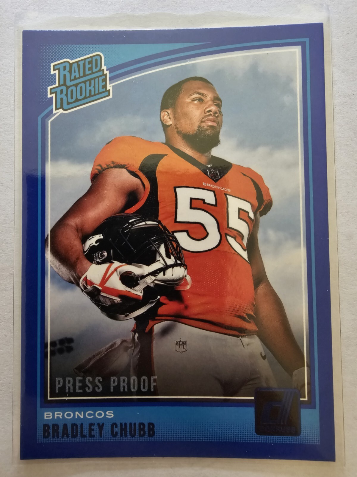 2018 Donruss Bradley Chubb Blue Press Proof RC