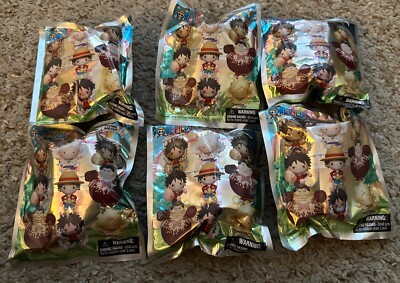 6x One Piece Series 4 Figural 3D Foam Clip Bag SEALED Keychain  Random Bag