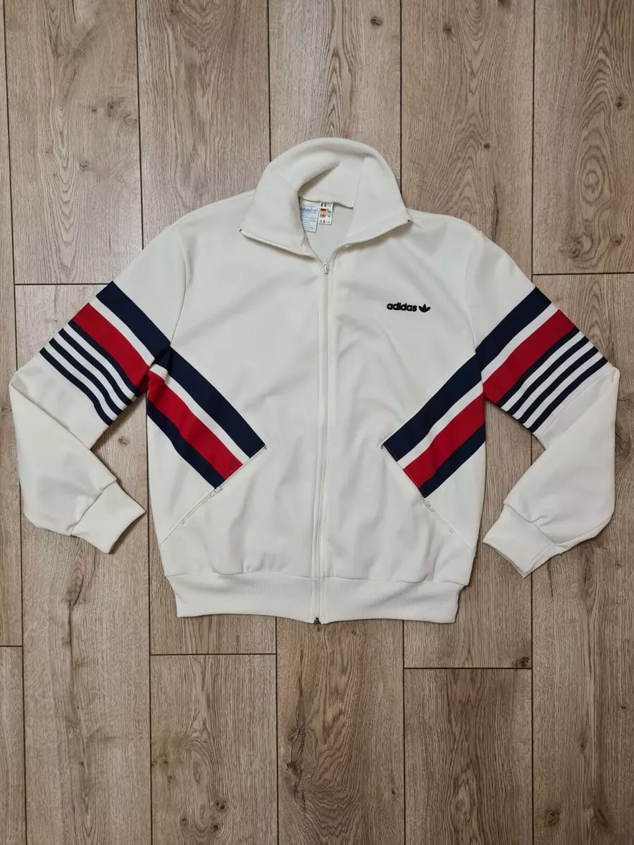 ADIDAS VENTEX VINTAGE 80s JACKET SOCCER TRAINING JACKET TRACK TOP WHITE MEN szM