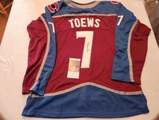 DEVON TOEWS signed AVALANCHE custom jersey JSA COA SIZE XL
