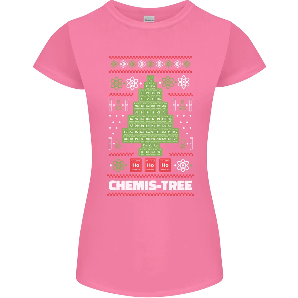Christmas Chemistry Tree Funny Xmas Science Womens Petite Cut T-Shirt - Image 3 of 4