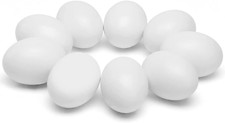 Huevos falsos de madera, 9 piezas de huevos de Pascua de madera blancos.