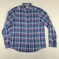 The Normal Brand Flannel Shirt Mens Medium Blue Purple Dress Lined Button Down