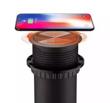 Link2Home 2-Outlets Automatic Pop Up Socket w 10-Watt Induction Wireless Charger