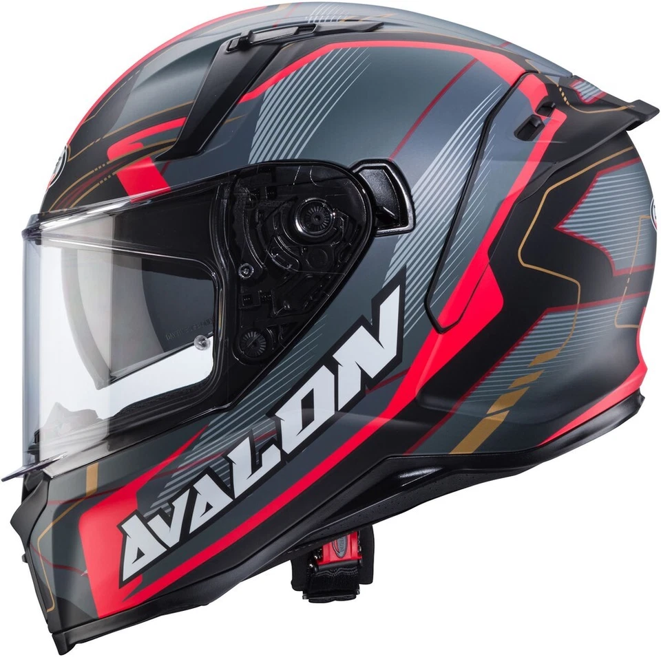 Caberg Motorrad Integralhelm Avalon X Optic Matt-Schwarz/Grau-Rot - Bild 2 von 4