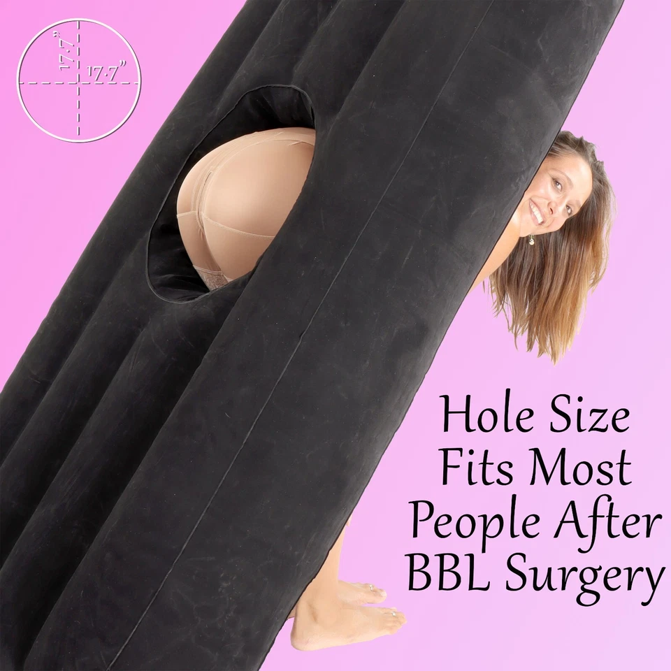 Cama BBL con orificio, colchón inflable brasileño elevador de glúteos - negro Foto 3 de 4