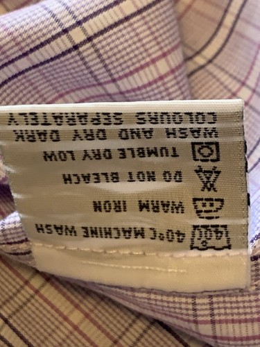 Camicia Balmain Paris a quadri viola chiaro uomo taglia 16/41 cotone geometrico ottime condizioni - Foto 13 di 14