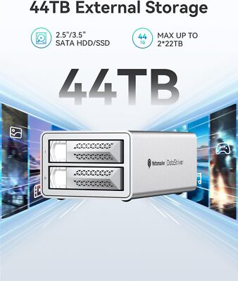 2 Bay USB 3.0 with Raid External Hard Drive Enclosure FOR 2.5/3.5'' SATA HDD SSD
