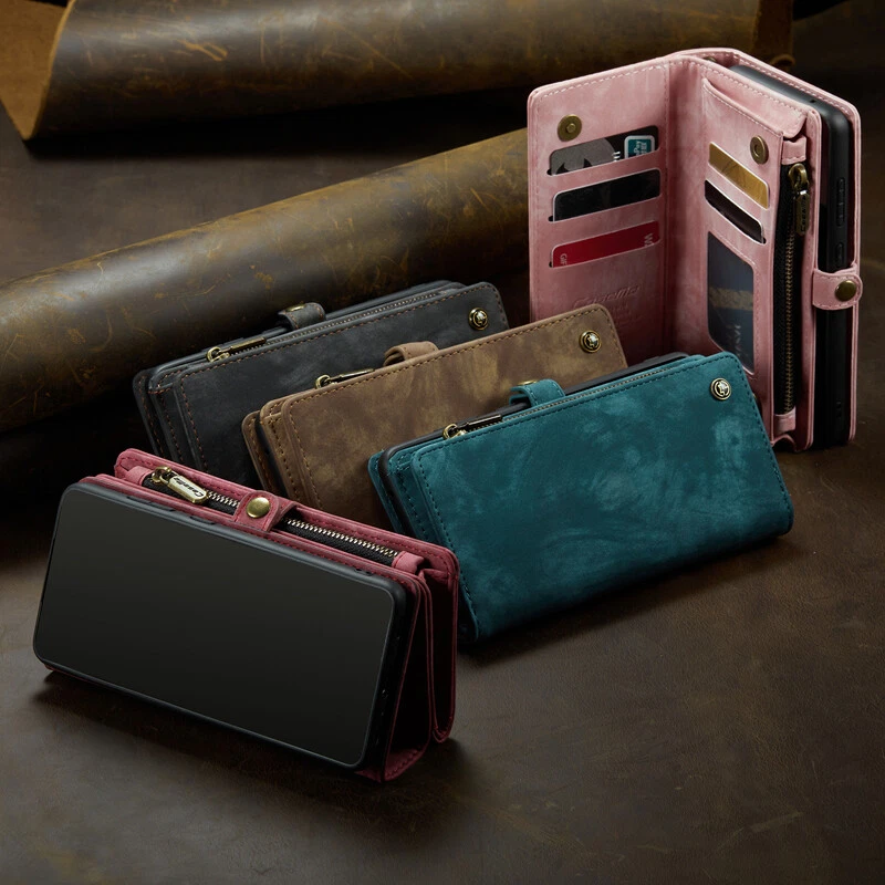 Removable Wallet Case Card Leather Flip Cover for iPhone 16e/15/14/13/12/11 SE 8 - Image 2 of 4