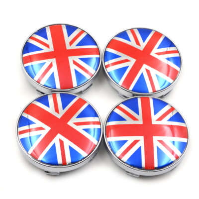 4pcs 60mm 2.36'' Union Jack UK England Britain Flag Car Rim Wheel Center Hub Caps