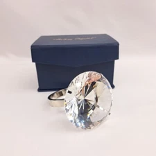 Diamond Ring Paperweight Amlong Crystal Large Diameter Clear Crystal