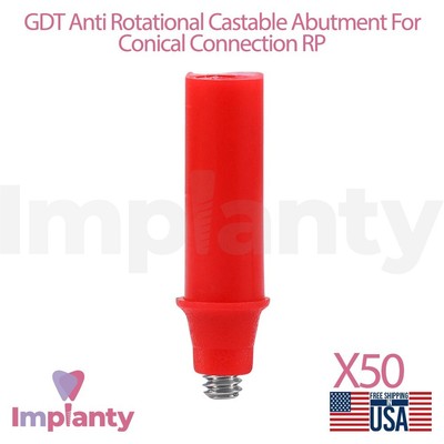 50x Dental Anti Rotational Plastic Sleeve Conical Connection RP Hex 2.65mm Lab