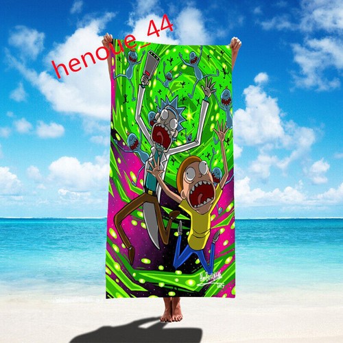 3D Rick and Morty Swim Bath Towel Beach Thick Microfiber Turt 70*140cm Xmas Gift - Picture 5 of 27
