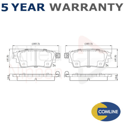 Allied Nippon Rear Brake Pads Set Fits Mitsubishi Eclipse Cross Outlander