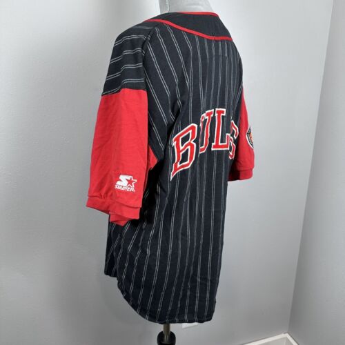 Vintage 90s NBA Chicago Bulls Starter Baseball Pinstripe Jersey Men's Large - Bild 3 von 15