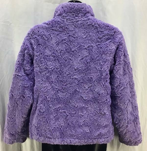 The North Face Jacket Large 14 16 Purple Puffer Fur Reversible Zip