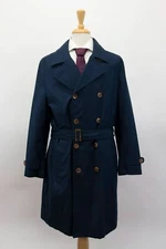 NWT$4295 Brunello Cucinelli Men DB Trench Coat W/Belt + Logo Buttons50/40US A248