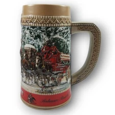 Anheuser Busch Budweiser Stein Beer Mug Bud Clydesdale "C" Series Vintage Vtg 