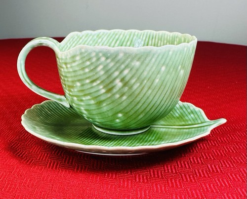 VTG Original KOTOBUKI Green So San Francisco Cup Saucer Set Japan Home Decor - Picture 1 of 9