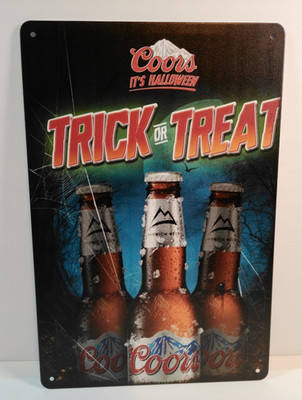 Coors Light Style Halloween Trick Or Treat Beer Tin Sign Bar Wall Decor