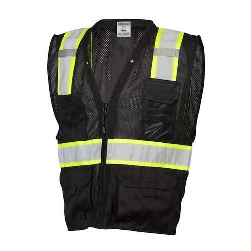 Kishigo B100-S-M Safety Vest,Zipper,Black,S/M image 3