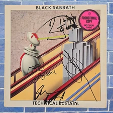 Ozzy Osbourne rare promo Black Sabbath signed lp | Full Band | Technical Ecstasy