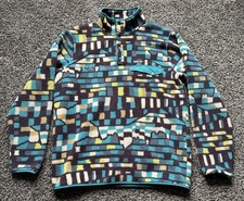 Patagonia Synchilla Snap T Fleece Fitz Roy Patchwork Belay Blue Men  s L Used