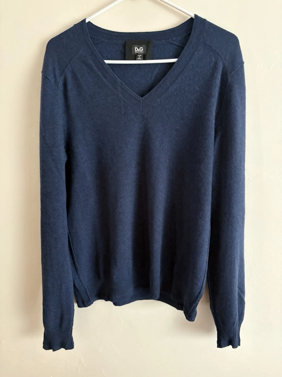 DOLCE&GABBANA シルクカシミアVネックニットサイズ44ネイビー Dolce&Gabbana Blue Sweaters for Men for sale | eBay