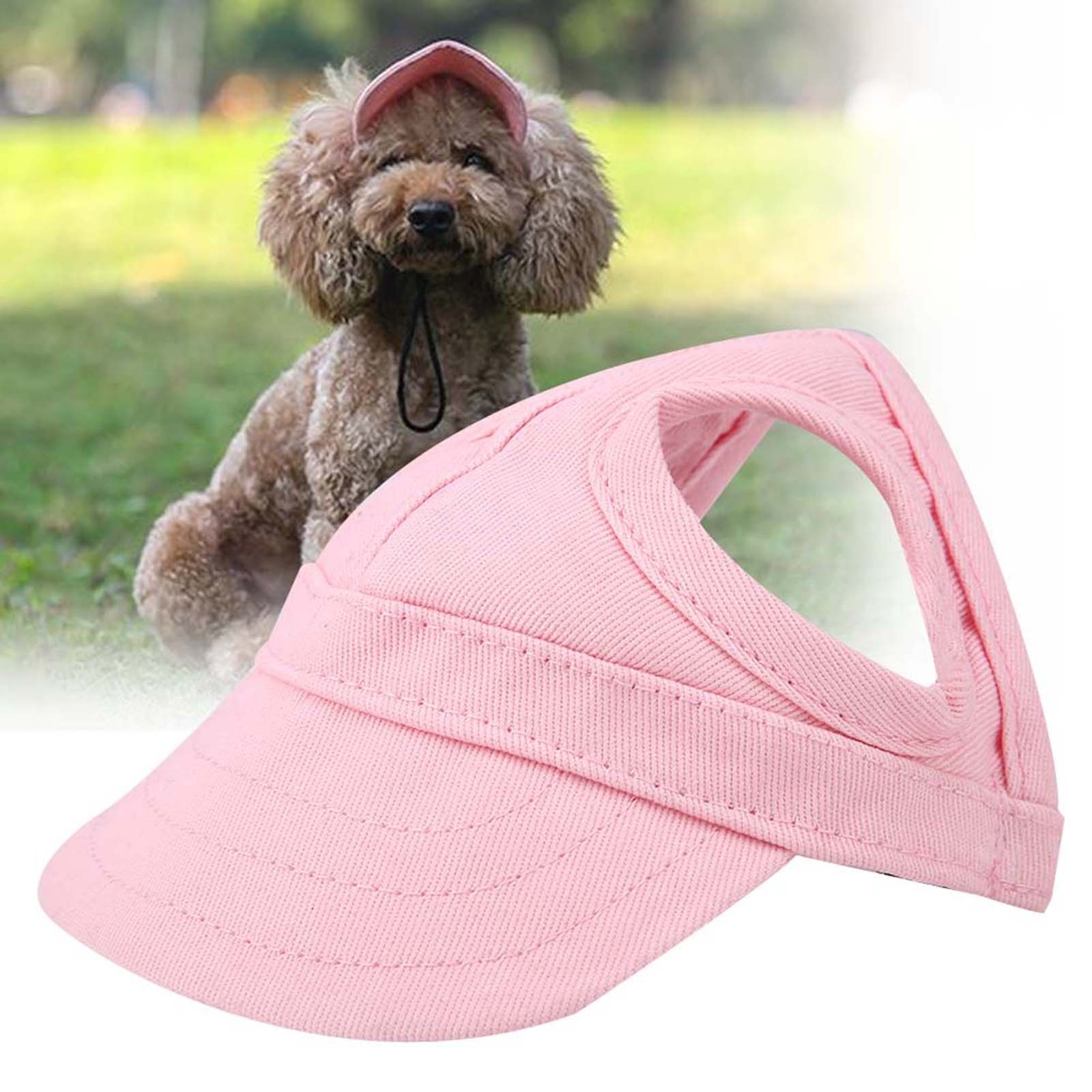 ༝Pet Dog Cat Baseball Outdoor Cap Sunbonnet Adjustable Stripe Summer Travel.