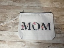 9" x 7" Mom Floral Pouch / Cosmetic Travel Pouch / Make up Brush Holder