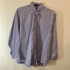 Men's Tommy Hilfiger Blue/Whit Plaid Dress Shirt Size 15 1/2 34