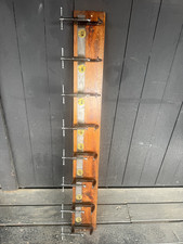 Industrial C Clamp Wall Rack 50” Wood & Steel Shop Display Man Cave Heavy Duty