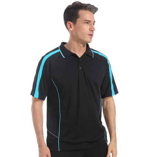 Mens Short Sleeve Polo Shirts, Golf Casual Sport Contrast Breathable Collared T - Picture 35 of 52