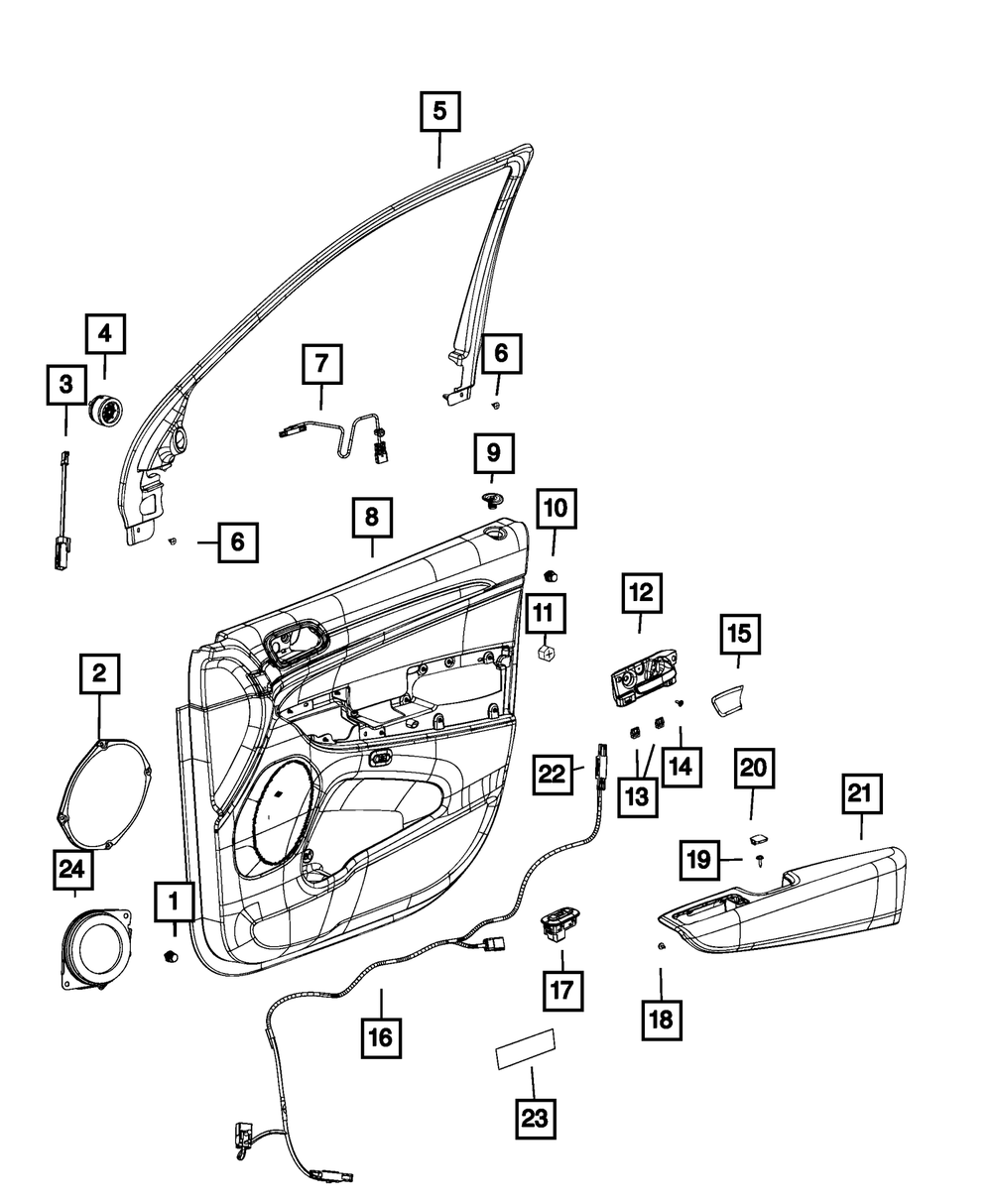 Genuine Mopar Front Door Trim Panel Right 7XH962R5AA