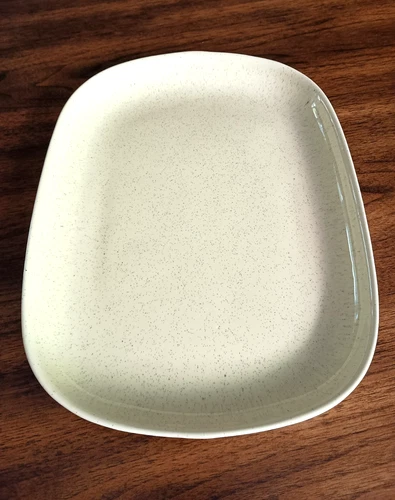 Bauer Speckle Yellow 12-1/2" Oval Platter Serving Plate Dish Vintage Pottery