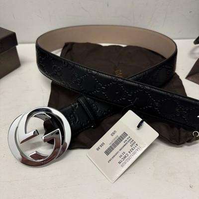 Gucci Black Interlocking G Belt (Size 30-32 Men's Pants) | eBay
