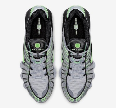 Nike Shox TL Shoes Wolf Gray Black Lime Blast AV3595-005 Men's