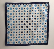 Vintage Dark Navy  light blue polka dot HANKY HANDKERCHIEF 