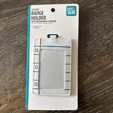 New Teacher Notebook Paper Badge ID Holder Pen+Gear