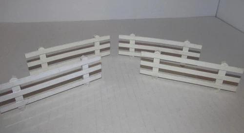 Vintage 1950's Marx Pet Shop Playset 4 White Fence Pieces