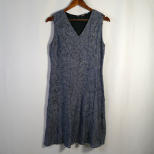 Elie Tahari Womens Coastal Floral Linen Blend Dress Size 8 Minimalist Resort