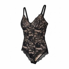 Unbranded Black Lace Teddy Bodysuit Dark Fairy Whimsigoth Womens L Lined Witchy