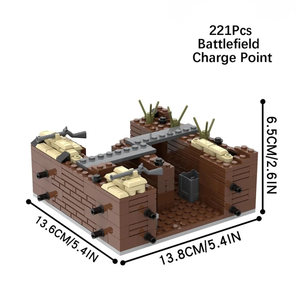 WW2 Battlefield Trench Fortifications MOC Building Blocks Set Kids Toys Gift Set - Image 4 of 4