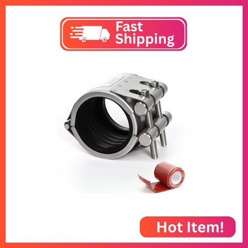Kodilin Upgraded Pipe Repair Clamp with M1 Self-Adhesive Leak-Sealing Tape | 304