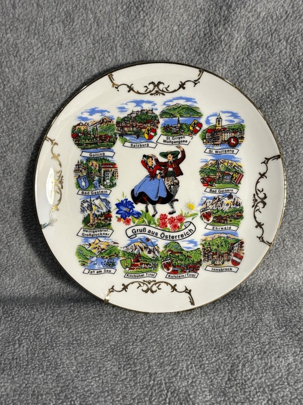 Wunsiedel Bavaria Germany "Grub Aus Osterreich" Plate 7.5” ~ Vintage