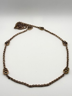 Michael Kors Gold Tone Long Logo Chain Necklace 36.25  MK Signed