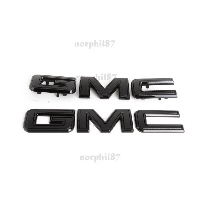NEW Front & Rear Emblem Black kit For 2019 - 2025 GMC Sierra 1500 2500HD 3500HD - Bild 1 von 4