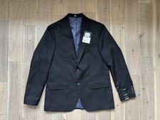 Haggar Mens 4-Way Stretch Slim Fit Solid Suit Jacket Black 40R