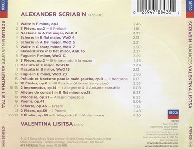 SCRIABIN: NUANCES NEW CD